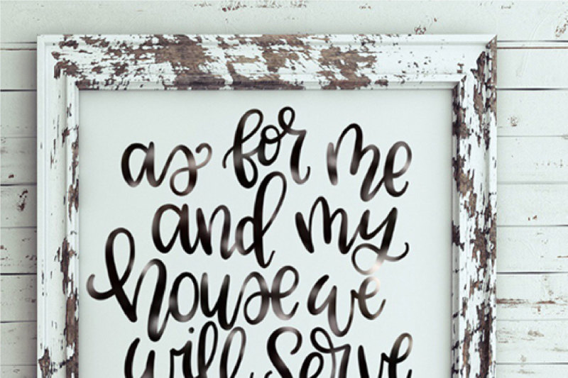 As For Me And My House Hand Lettered Svg By Rosemary Designs Thehungryjpeg Com
