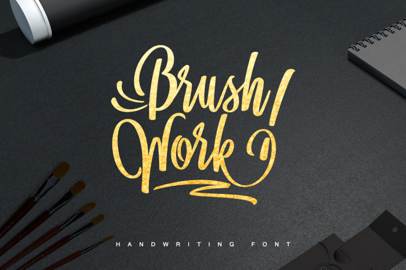 BrushWork TypeFace By alphadesign | TheHungryJPEG