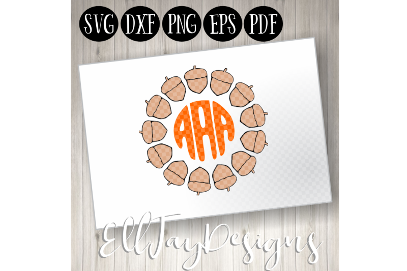 Download Free Acorn Circle Monogram Frame Crafter File