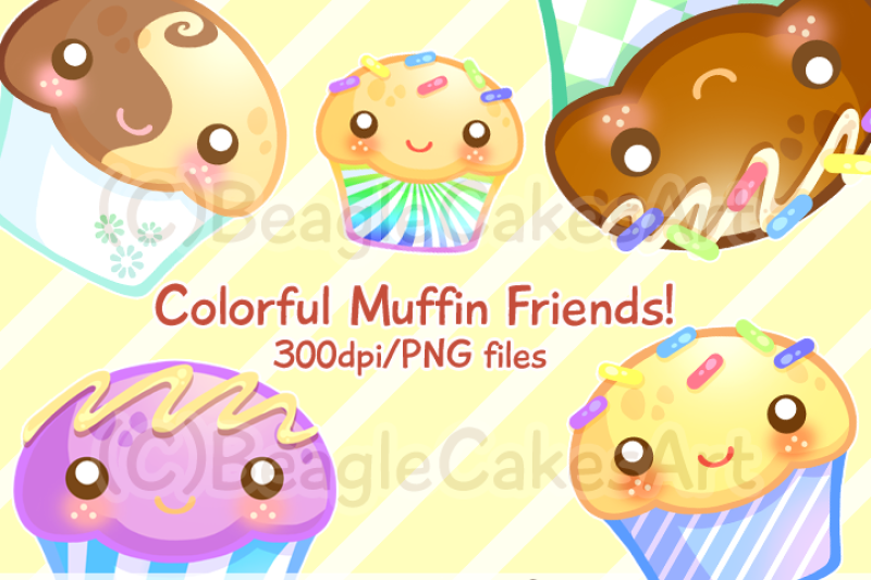 Kawaii Cute Happy Cupcake' Sticker