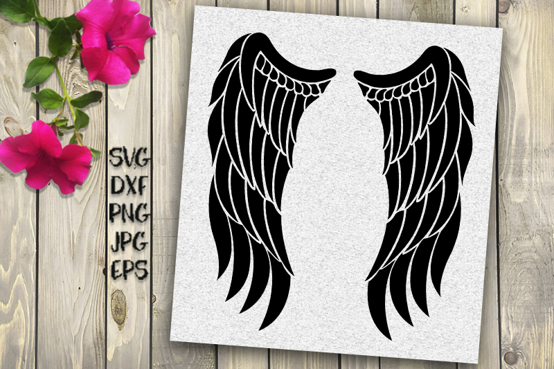 Download Angel Wings Svg Angel Svg Angel Wings Iron On Wings Svg Wings Iron On Png Jpeg Dxf Angel Religious Svg Christian Svg Black Angel By Kartcreation Thehungryjpeg Com