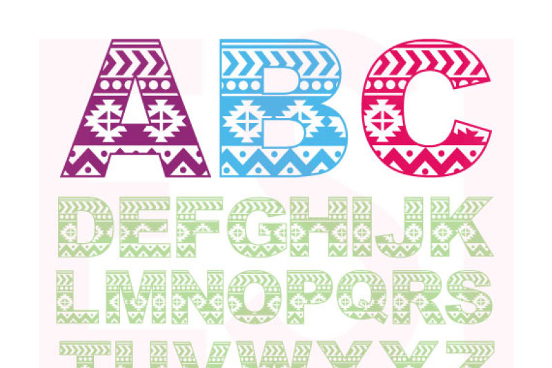 Download Aztec Pattern Alphabet Svg Dxf Eps By Esi Designs Thehungryjpeg Com