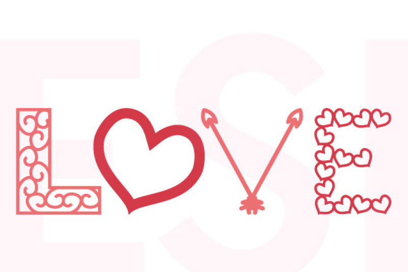 Download LOVE - Word Art Design, SVG, DXF, EPS. By ESI Designs ...