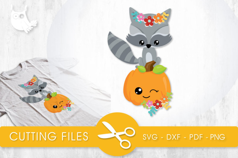 Cutesy Fall Raccoon Svg Png Eps Dxf Cut File Design Free Gather Svg File