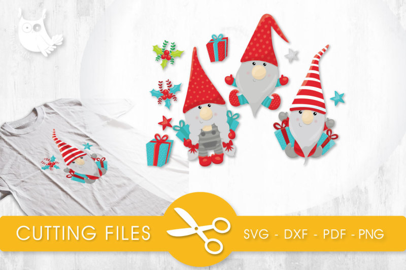 Present Christmas Gnomes Svg Png Eps Dxf Cut File By Prettycuttables Thehungryjpeg Com