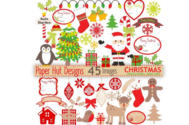 Christmas Clipart By PaperHutDesigns | TheHungryJPEG