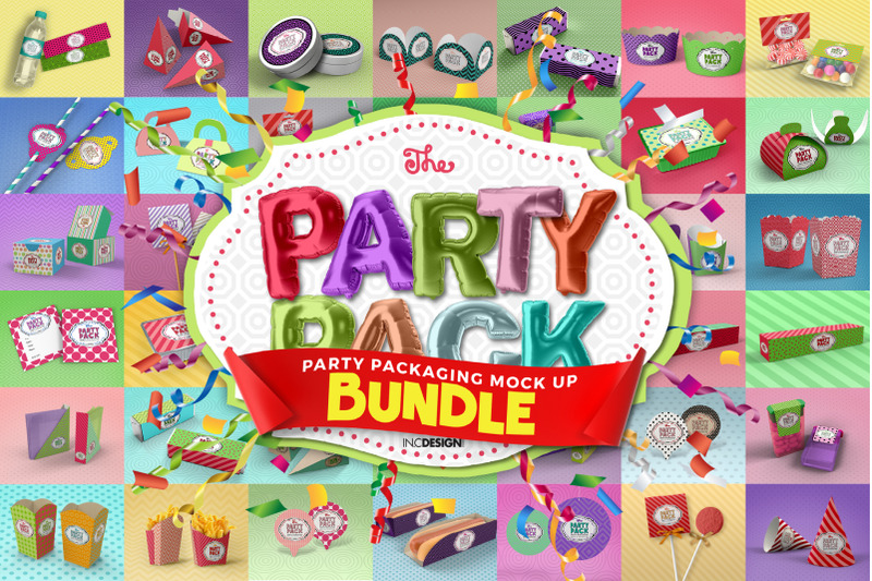 Download The Party Pack Mockup Bundle By Inc Design Studio Thehungryjpeg Com PSD Mockup Templates