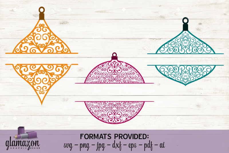 Monogram Christmas Ornaments - SVG DXF EPS PNG PDF JPG AI ...