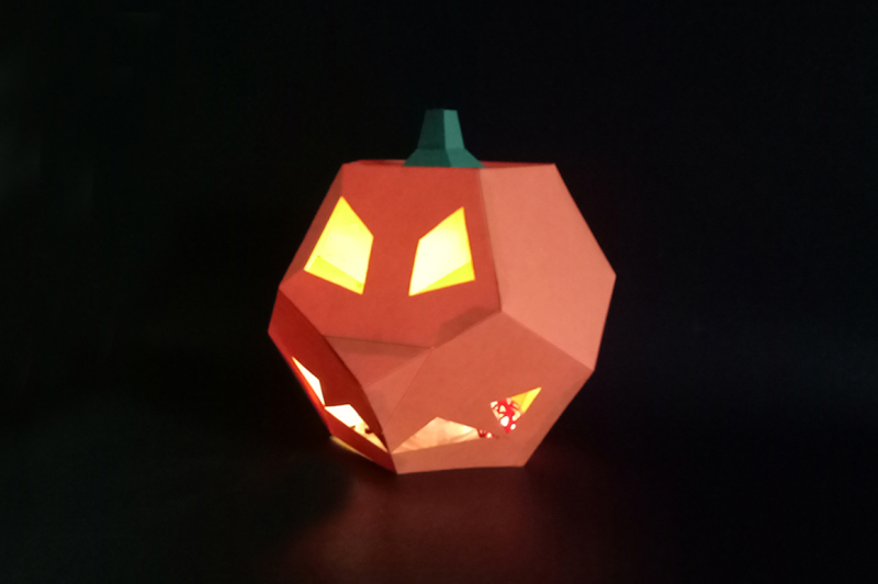 DIY Pumpkin Lamp - 3d papercraft By PAPER amaze | TheHungryJPEG