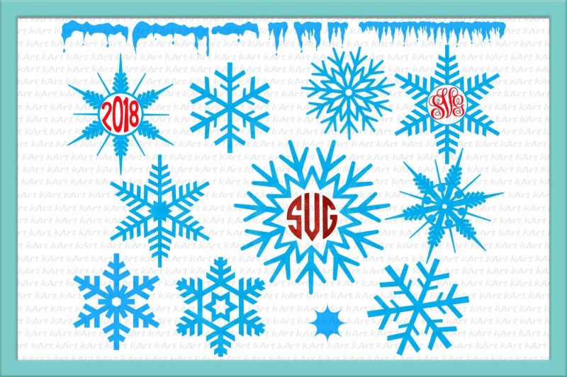 Download Free Snowflakes Svg Snowflake Svg Snowflake Monogram Svg Snowflakes SVG DXF Cut File
