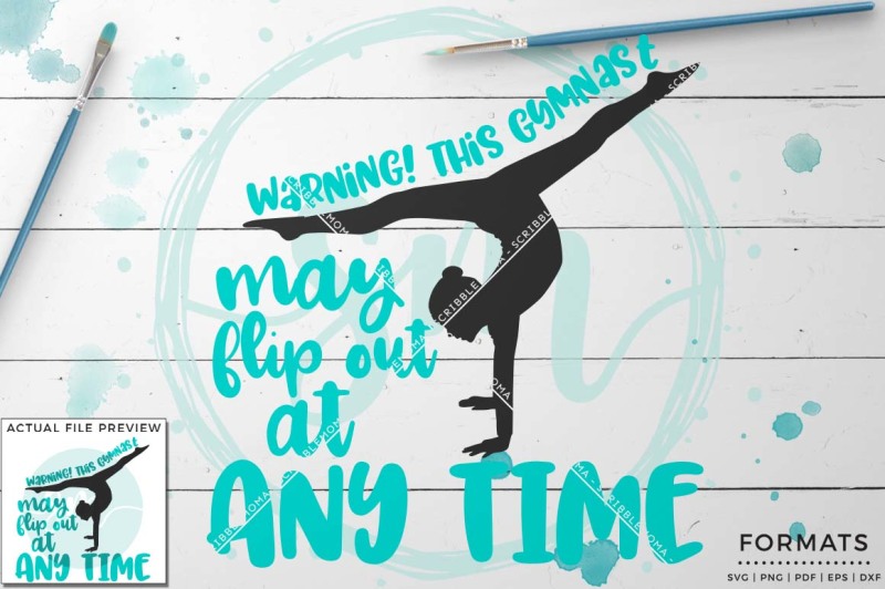 Download Free This Gymnast May Flip Out Svg Small Commercial Use Svg Instant Download Crafter File Free Svg Files For Cricut Silhouette