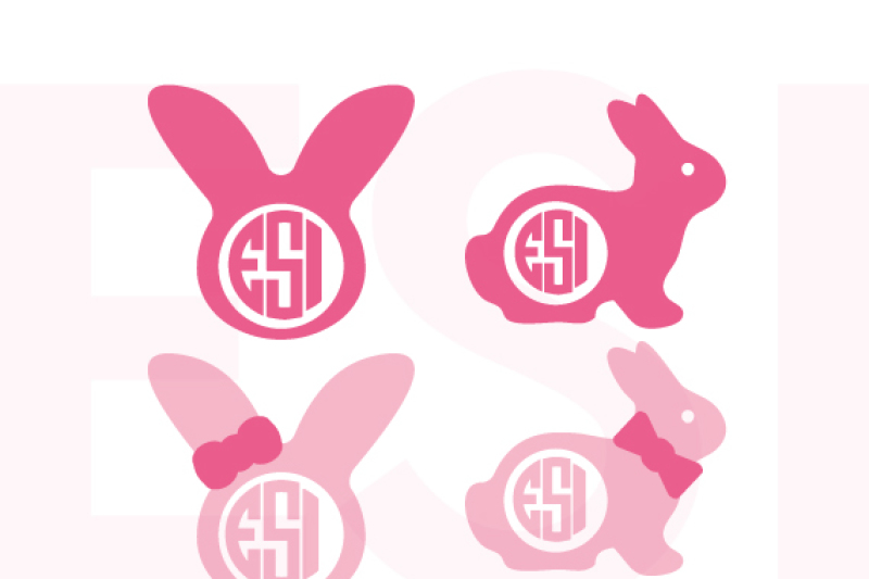 Download Easter Bunny and Bunny Ears - With circle for a monogram ...