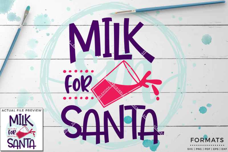 Download Free Milk For Santa Svg Small Commercial Use Svg & Instant Download Crafter File