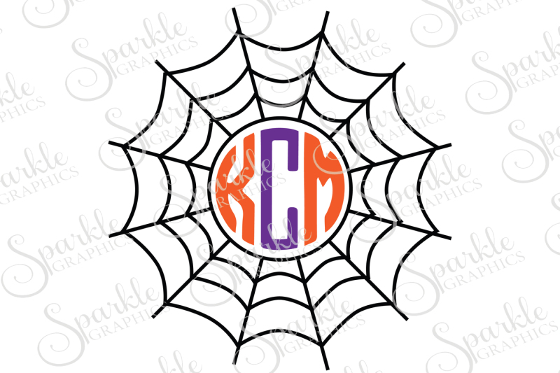 Download Free Spider Web Monogram Frame Cut File Set Crafter File