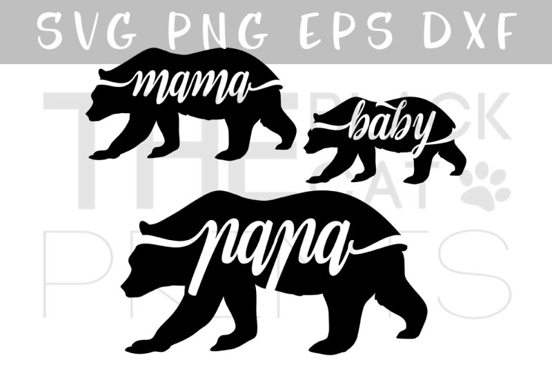 Download Bear family SVG DXF EPS PNG By TheBlackCatPrints ...