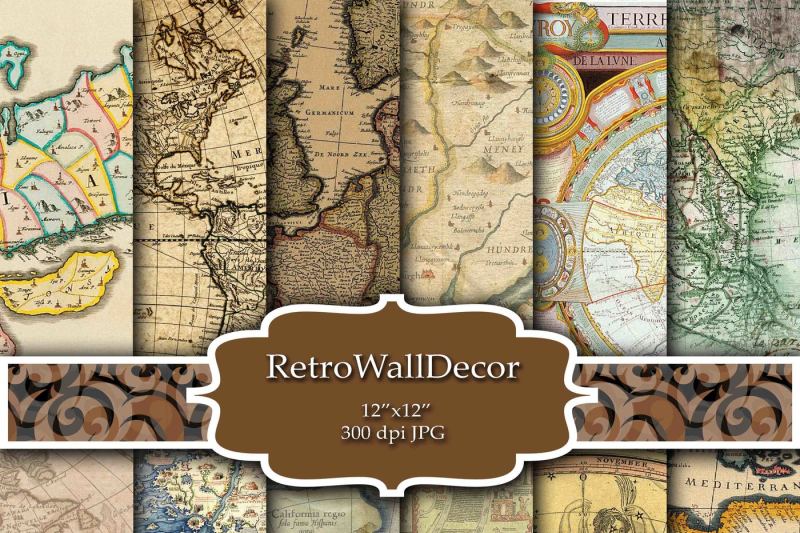 Download Free Vintage Maps Digital Paper Crafter File