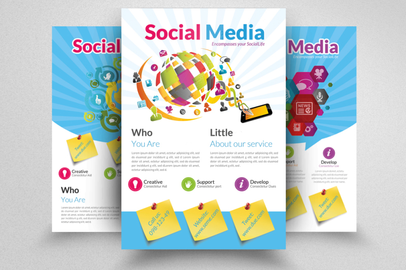 Social Media Flyer By Designhub | TheHungryJPEG