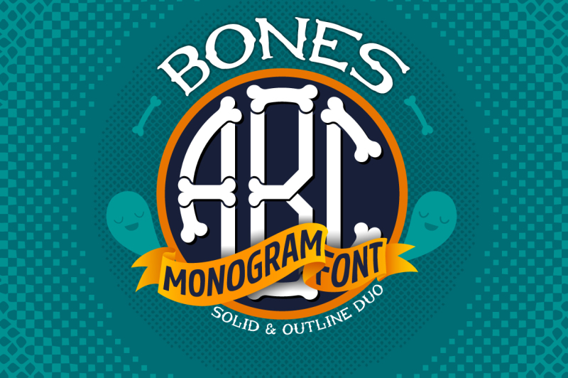Halloween Font Bones Monogram Typeface Otf Ttf By Premiumsvg Thehungryjpeg Com