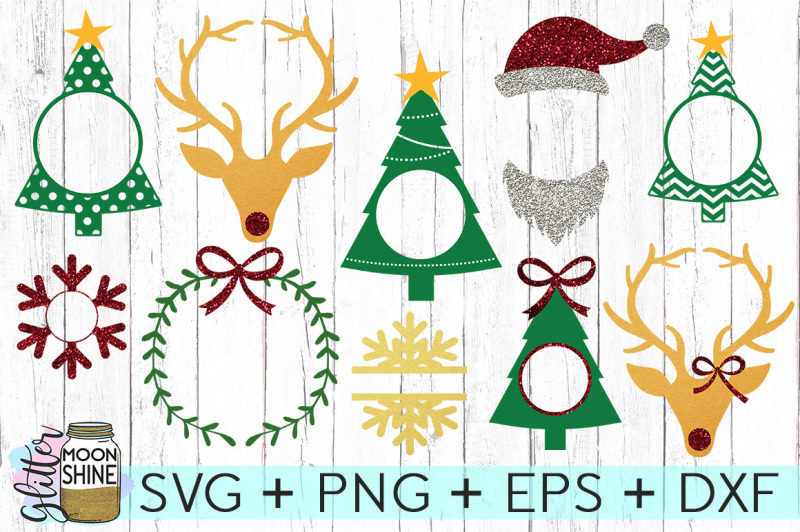 Download Christmas Monogram Frame Bundle SVG PNG DXF EPS Cutting ...
