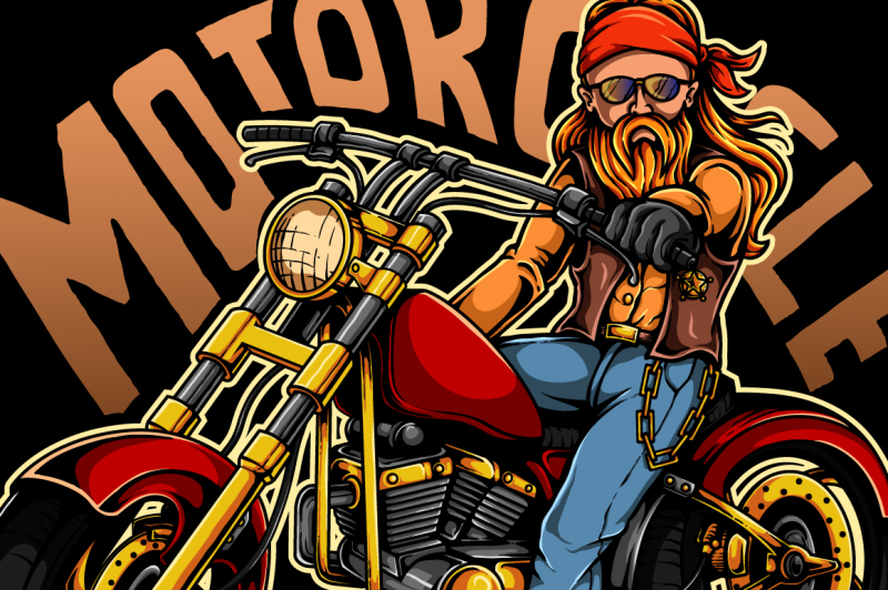 Motorcycle Madness By Art Collective | TheHungryJPEG