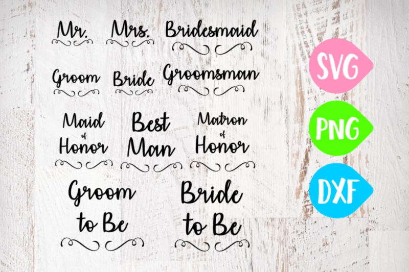 Download Free Bridal Party Bundle Crafter File All Download Free Svg Cut Files