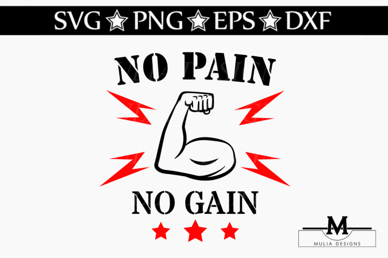 No Pain No Gain Svg By Mulia Designs 