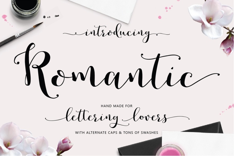 Romantic Script By Emily Spadoni | TheHungryJPEG