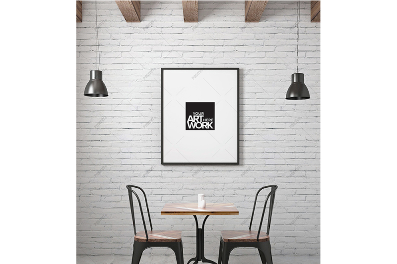 Poster Frame Mockup Industrial - Portrait By positvtplus | TheHungryJPEG