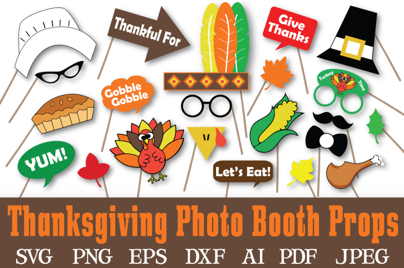 Free Thanksgiving Photo Booth Props Svg Cut Files Dxf Png Jpeg Pdf Eps Ai Crafter File Download Free Svg Cut Quotes Files