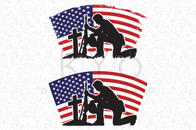 Download Free Fallen Soldier Veterans Day Svg Dxf Png Eps Files American Flag Vector SVG Cut Files