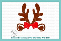 Download Reindeer Monogram Svg Christmas Monogram Svg Antlers Monogram Svg Reindeer Face With Bow Svg Reindeer Baby Girl Svg Reindeer Svg File By Kartcreation Thehungryjpeg Com