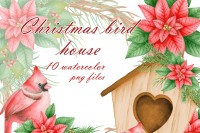 Christmas Bird House By Digitaldesignsandart Thehungryjpeg Com