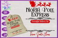 Christmas Svg North Pole Express Svg Santa Gift Sack Svg By Crafty With A Chance Of Files Thehungryjpeg Com