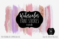 Blush Pink Rose Gold Watercolor Brush Strokes Glitter Confetti