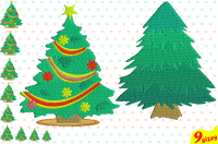 Christmas Tree Embroidery Design Machine Instant Download Commercial Use Digital File 4x4 5x7 Hoop Icon Symbol Sign Santa Tree Mini Xmas Winter Holiday New Year 119b By Hamhamart Thehungryjpeg Com