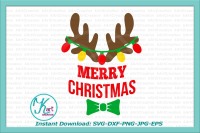 Antlers With Christmas Lights Svg Baby Antlers Svg Antlers Merry Christmas Svg Iron On Reindeer Girl Svg Reindeer Boy Svg Bow Antlers By Kartcreation Thehungryjpeg Com