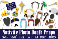 Christmas Nativity Photo Booth Props Svg Cut File Dxf Png Jpeg Pdf Eps Ai By Shannon Keyser Thehungryjpeg Com