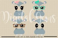 Hippo Svg Dxf Eps Png Files By Digital Gems Thehungryjpeg Com