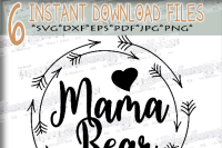 Mama Bear Svg, Mommy Theme, Bear Family PNG, Mothers Day Dxf