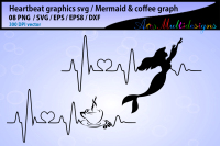 Mermaid Heart Beat Svg Coffee Heart Beat Svg Heartbeat Graphics By Arcsmultidesignsshop Thehungryjpeg Com