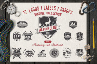 Alpine Club Vintage Collection By Sivvector Thehungryjpeg Com