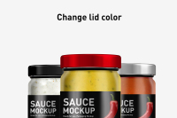 Download Glass Chili Sauce Bottle Mockup Yellowimages