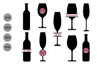 Wine Glass Svg Wine Svg Wine Glass Monogram Svg Wine Bottle Svg By Cosmosfineart Thehungryjpeg Com