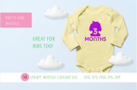 Birth Month Milestone Cupcake With Hearts Svg Set By Pretty Girl Digitals Thehungryjpeg Com