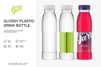 Download Glossy Plastic Bottle With Orange Drink Mockup Yellowimages