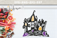 Halloween Castle Clip Art Svg Hand Drawn Dxf Eps Png Cut File By Personal Epiphany Thehungryjpeg Com