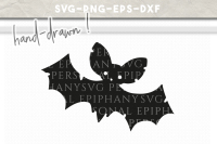 Halloween Bat Clip Art Svg Hand Drawn Dxf Eps Png Cut File By Personal Epiphany Thehungryjpeg Com