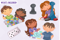 Download Svg Royalty Free Library Kids Playing Board Games - Play Board  Games Clipart PNG image for free. Search more hig…