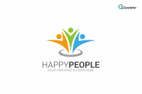 Happy People Logo Template By Geelator Thehungryjpeg Com
