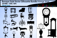 Baroque Elements And Objects Svg Vector Silhouette Furniture Svg By Arcsmultidesignsshop Thehungryjpeg Com